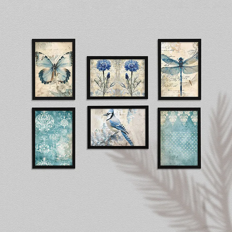 Whimsy Of Blues Wall Art - Set Of Six media 1