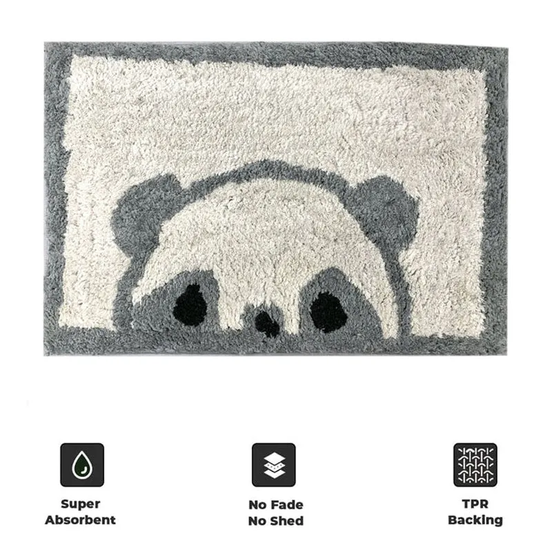Fluffy Panda Microfiber Bat Mat - Grey media 6