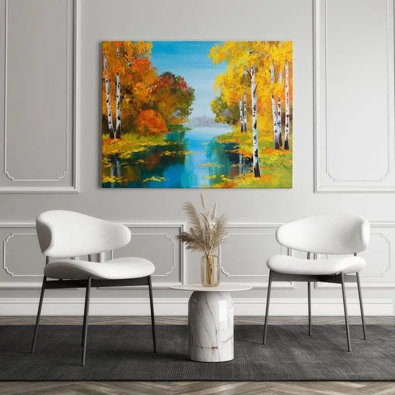 Birch Forest Near The River - Gustav Klimt Canvas Wall Art - Gallery Wrap media 3