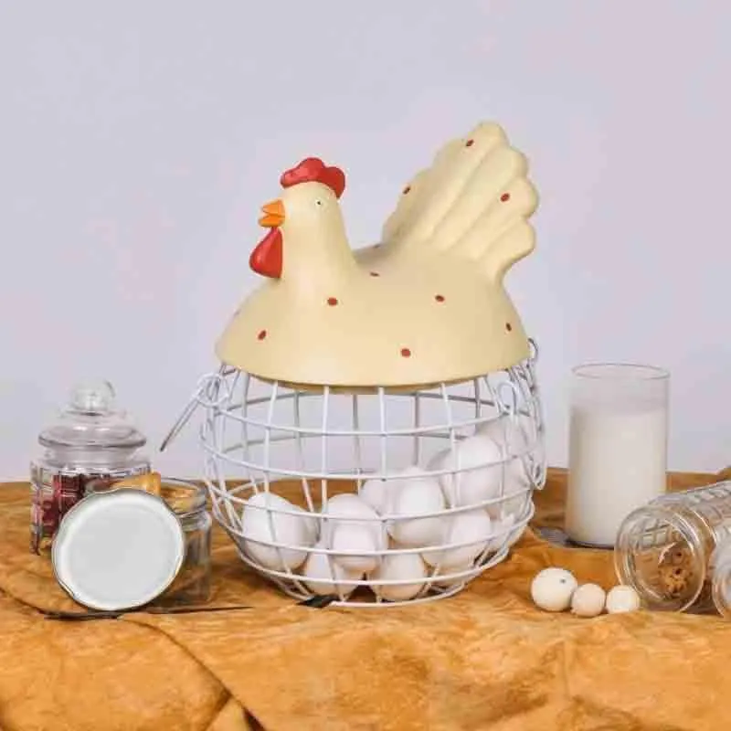 Cluck Cluck Egg (Polyresin, Metal) Storage Basket media 1