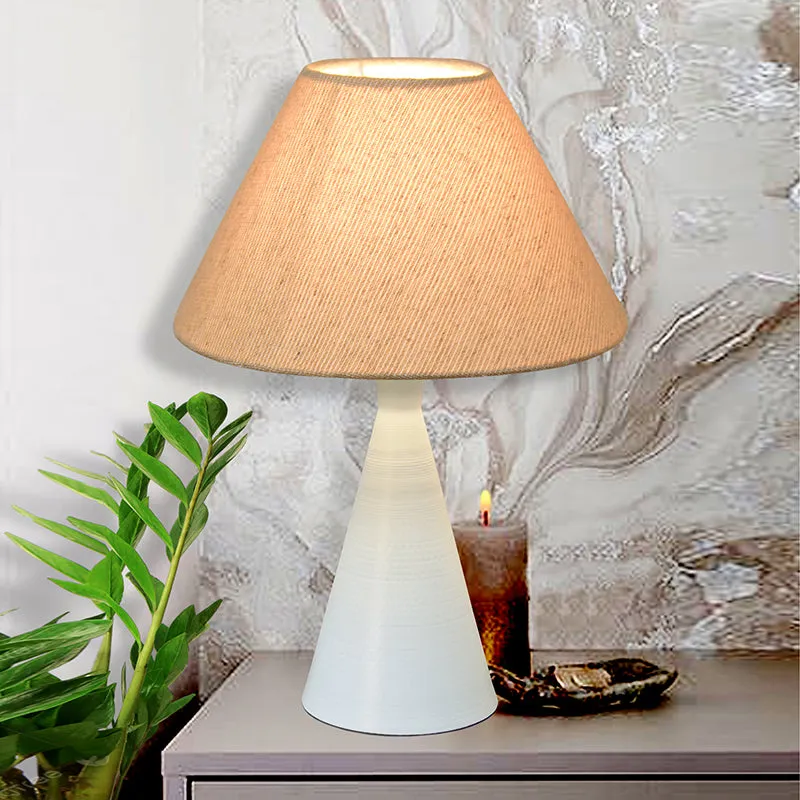 Neux Metal Table Lamp - Beige,White media 1