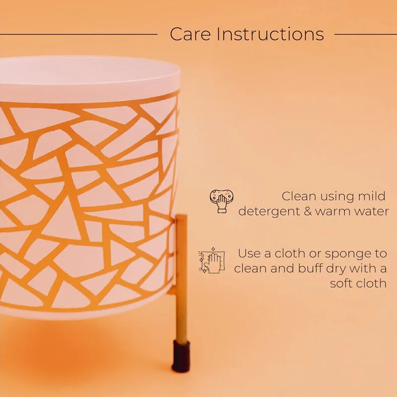 Kyari Geometric Trichome Metal Planter With Stand media 4