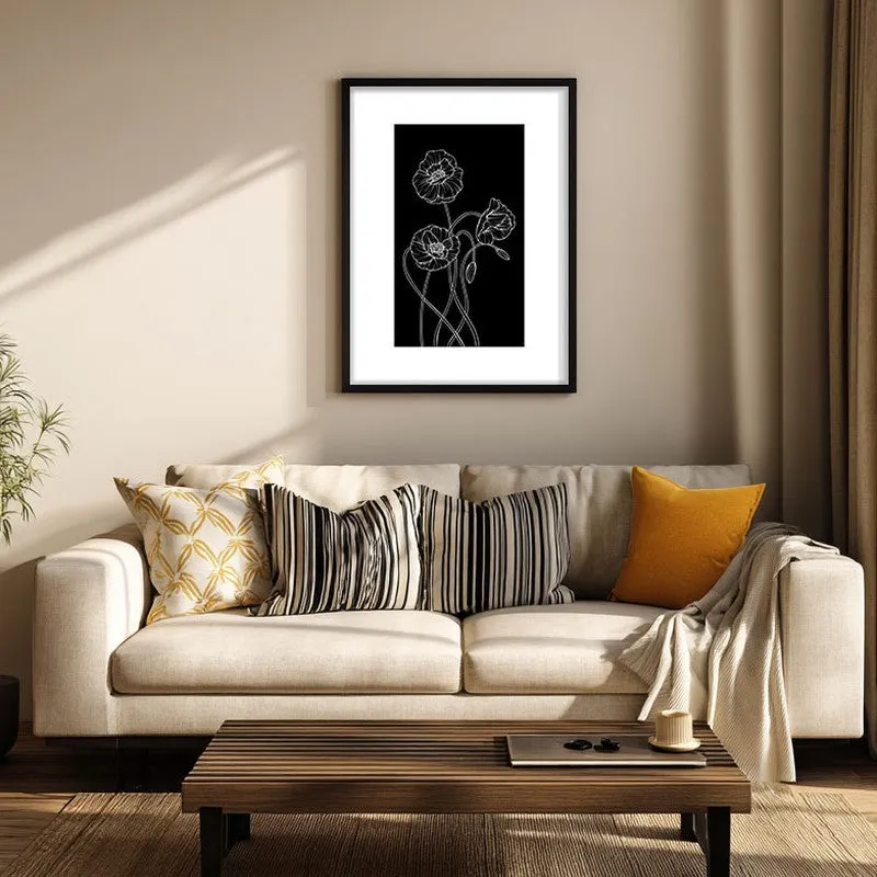 Dark Garden Canvas Wall Painting With Black Frame media 1