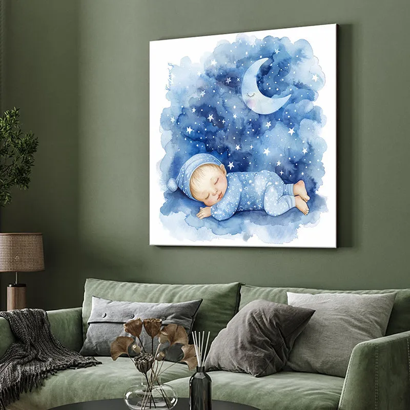 Little Cute Baby Sleeping Wall Painting media 4