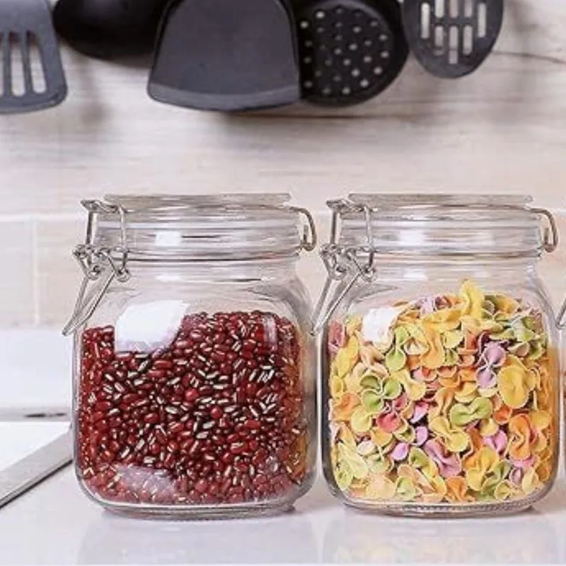 Clyra Airtight Glass Jar (1 L Each) - Set Of Two media 1