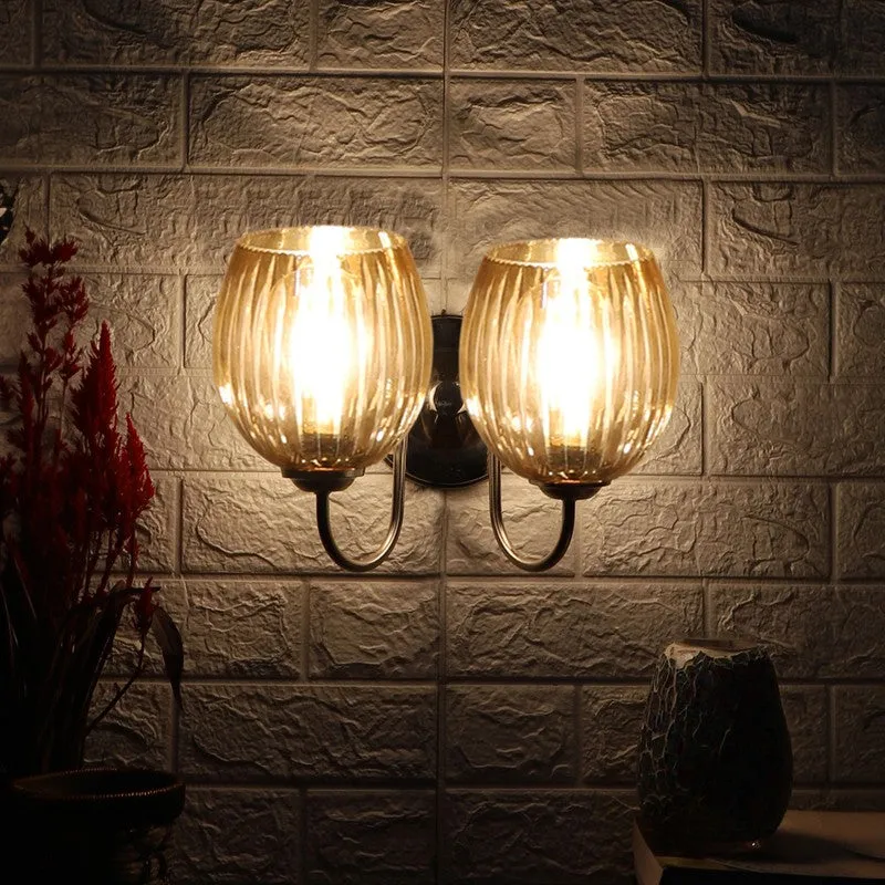 Vintage Glow Dual Shade Glass Wall Lamp media 5