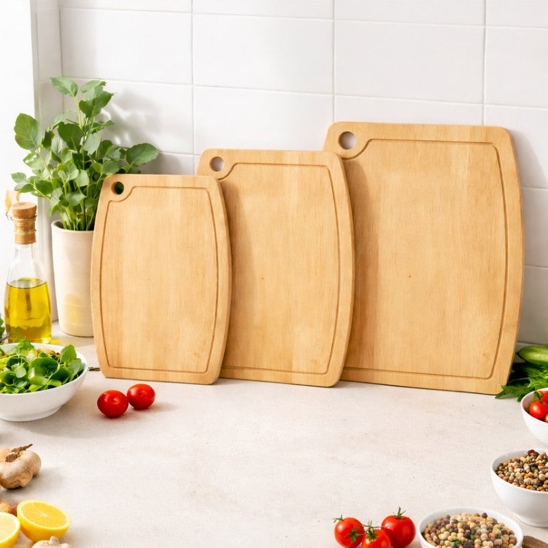 Rioware PureGrain Wooden Prep Board (Beige) - Set Of Three