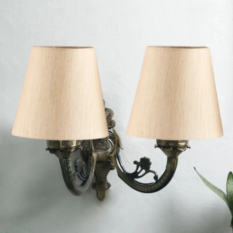 Vintage Duo Metal Wall Lamp - Beige & Metallic media 4