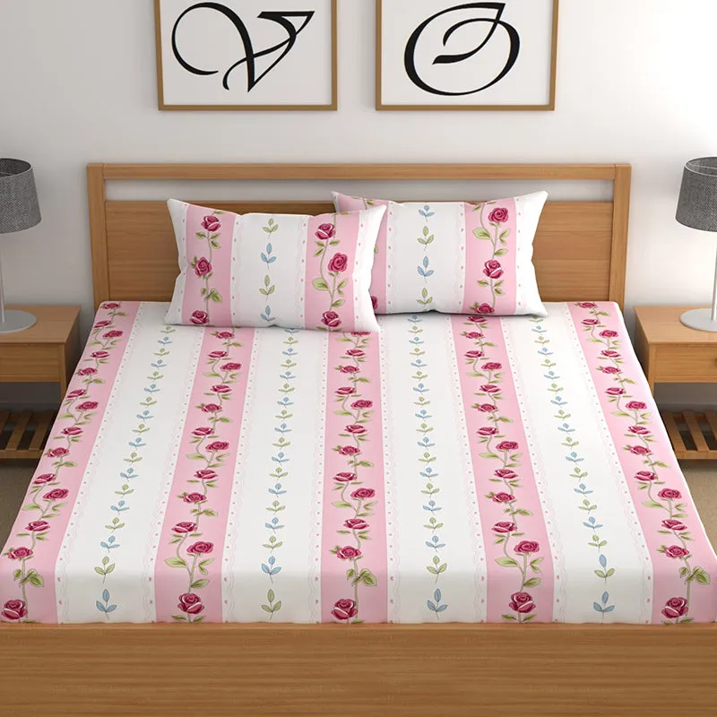 Irisea Fitted Microfiber Microfiber Bedsheet (Pink) - 150 GSM media 1