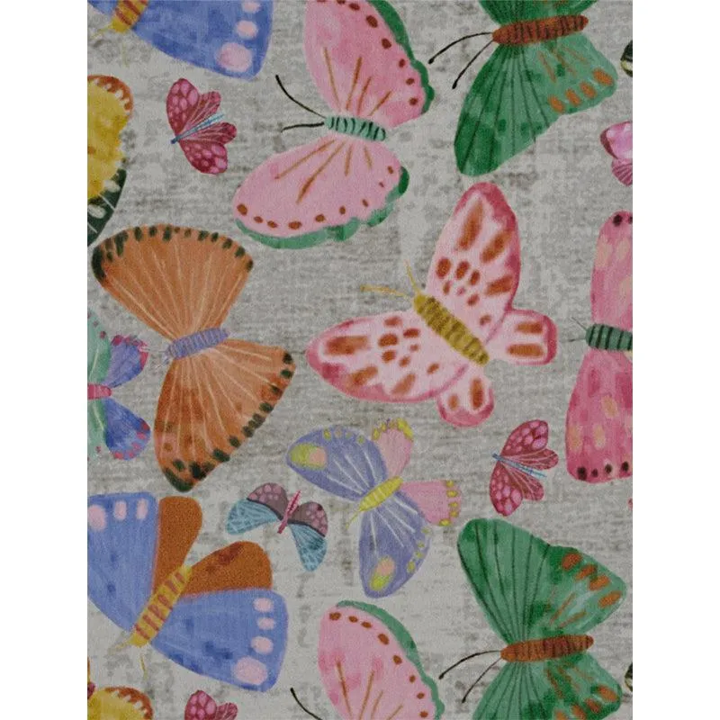 Close-up of colourful butterfly pattern on the carpet