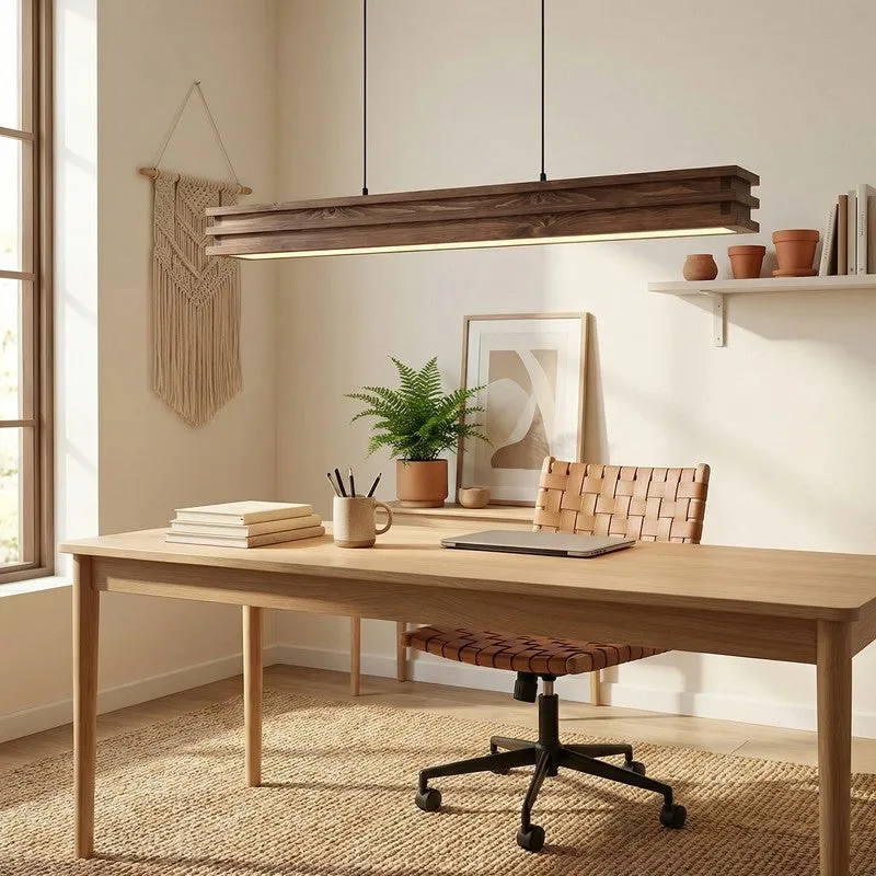 Axis Bar Wooden Ceiling Lamp - Brown media 3
