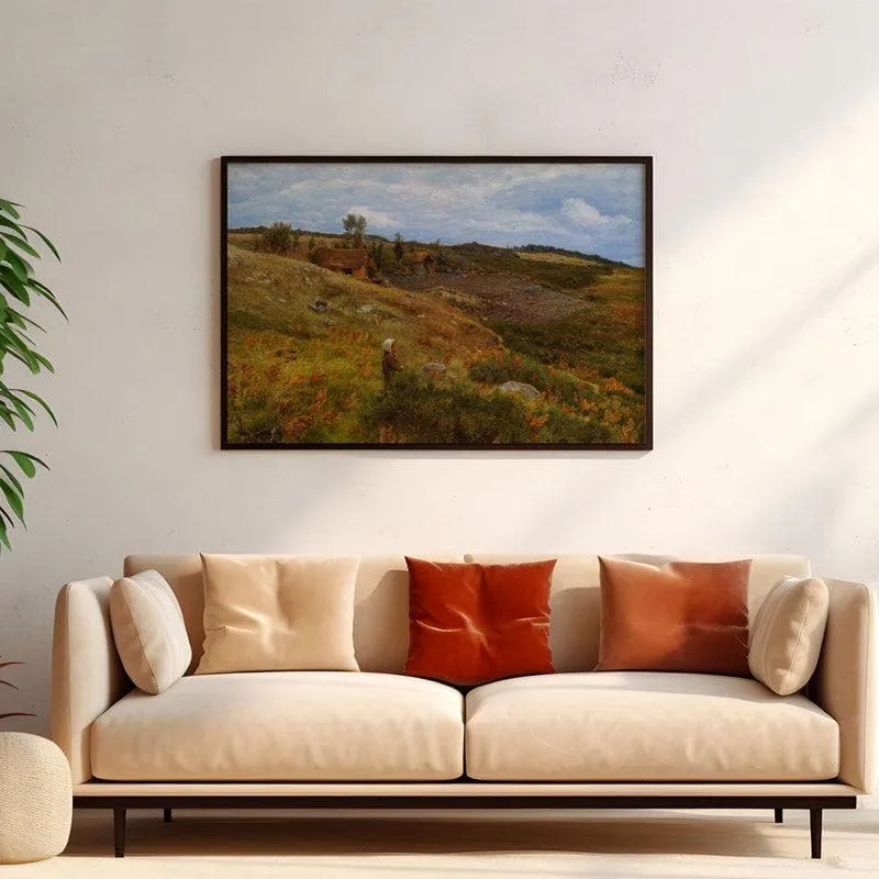 Lowland Cottage Canvas Wall Painting - Black Frame media 4