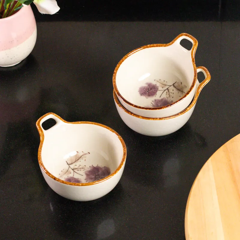 Rustic Edge Serving Bowl with Handle(300 mL) - Set Of Three media 4