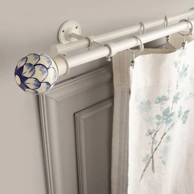 Souk Spire Duo Extendable 1" Double Curtain Rod With Round Finial & Brackets media 1