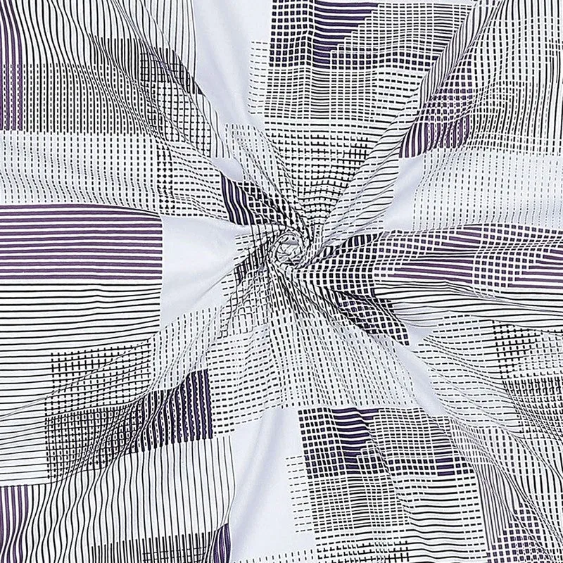 Monte Carlo Checkora Cotton Bedsheet (White,Purple) - 104 TC media 10