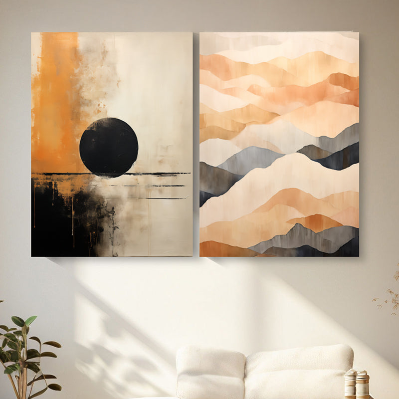 Eclipsed Hills Canvas Wall Art - Set Of Two