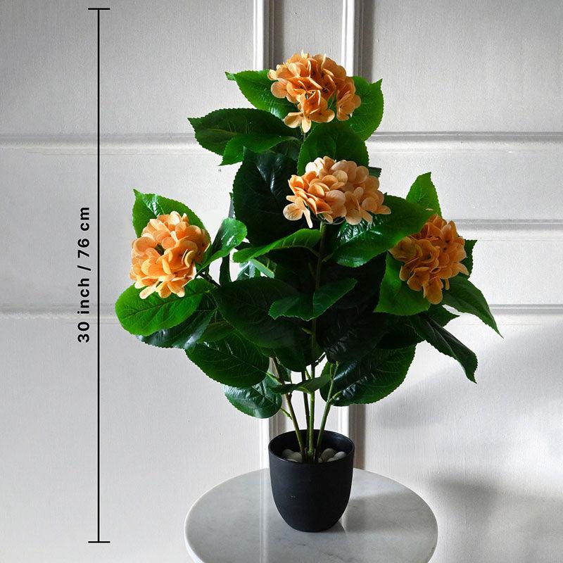 Faux Everlasting Hydrangea Plant With Black Plastic Pot (Yellow) - 76 cm (2.5 ft) media 5