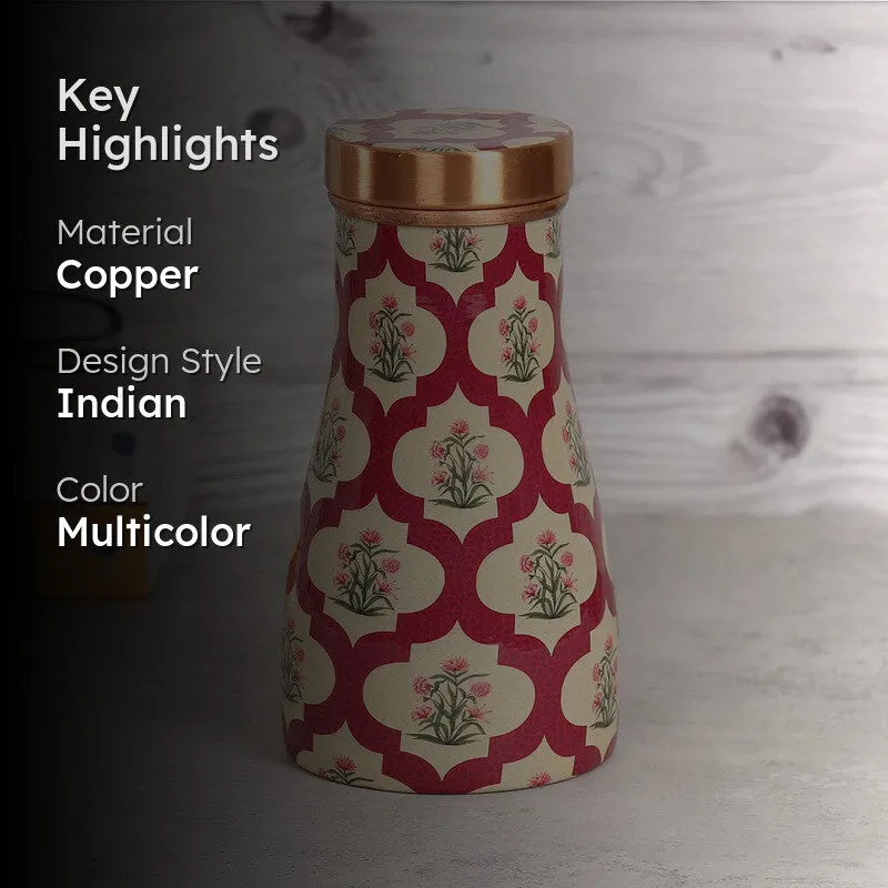 Poppy Flower Copper Bottle - 800 mL media 2