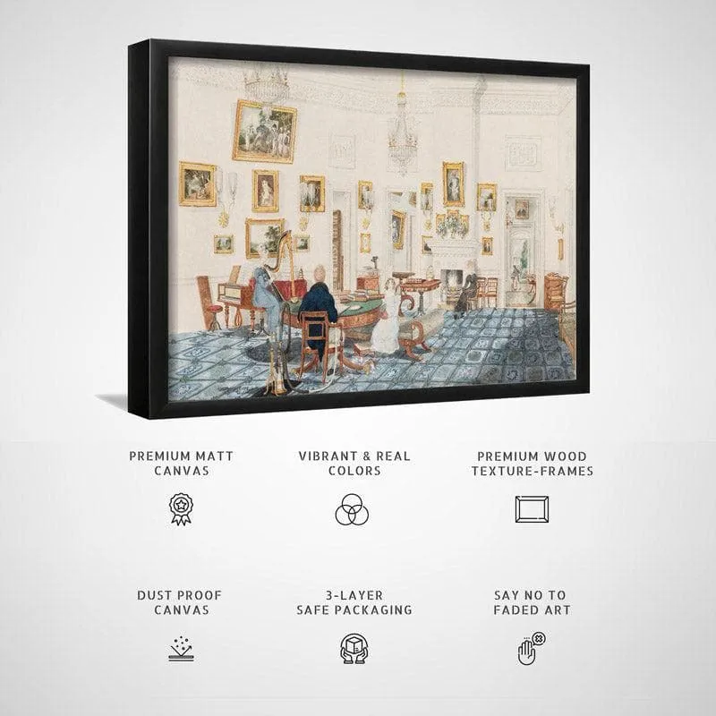 The Winter Room in the Artist's House At Patna By Sir Charles D'Oyly - Black Frame media 6