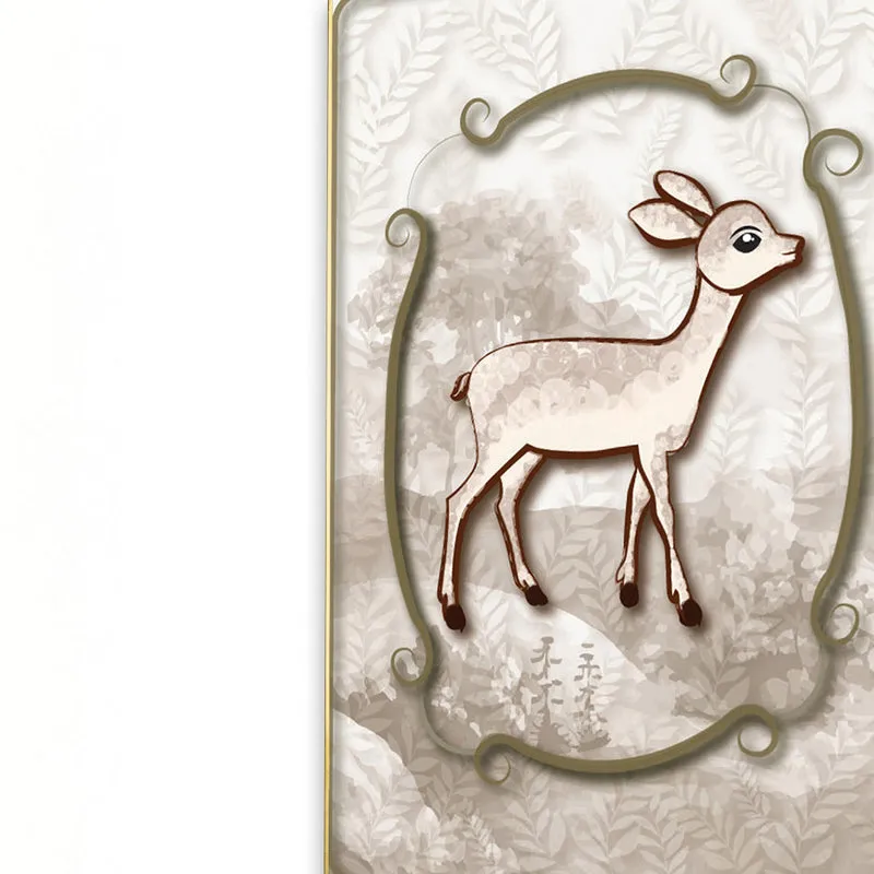 Fawn Fern Wall Art with Gold Frame media 4
