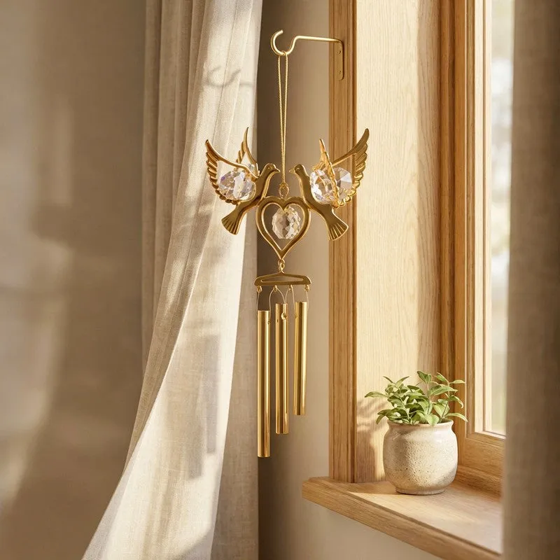 Golden Dove 24K Gold Plated Mild Steel Windchime media 1