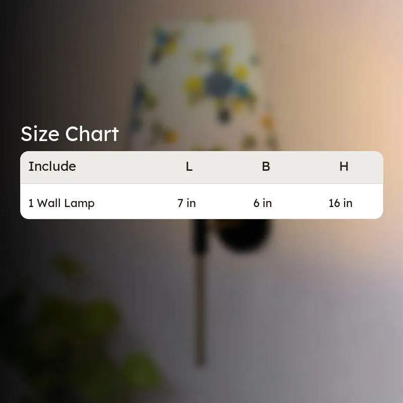 Beryll Printed Steel & Cotton Wall Lamp - Blue media 7