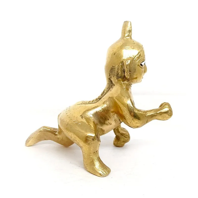 Ladu Gopal Brass Showpiece - Gold media 7