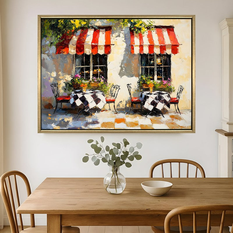 Parisian Cafe Canvas Wall Painting With Frame