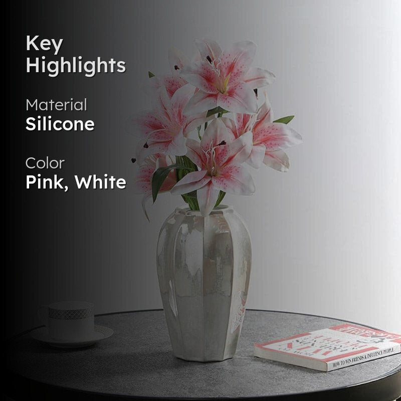 Faux Orienpet Lily Bunch - Dark Pink media 2