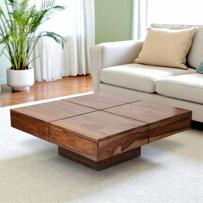 Tervo Sheesham Wooden Center Table - Dark Brown