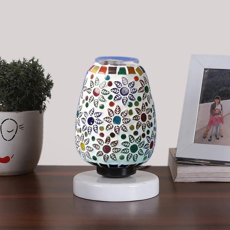 Sparkelle Glass Table Lamp With Wooden Base - Multicolor media 4