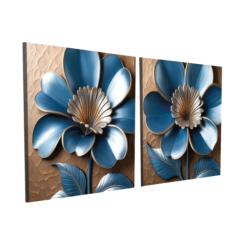 Structured Petals Canvas Wall Art - Set Of Two media 4