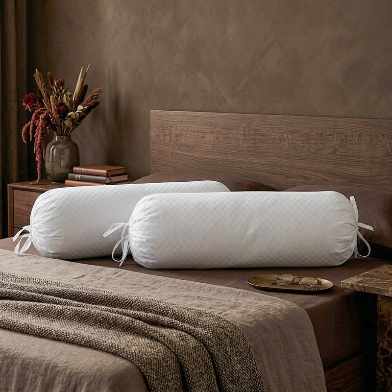Swayam White Comfort Bolster Cover - Set Of Two media 4