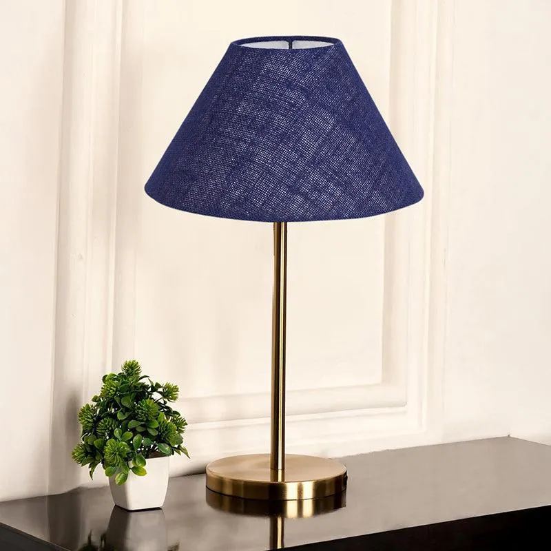 Loft Gleam Jute & Metal Table Lamp (Empire) - Blue,Gold media 2