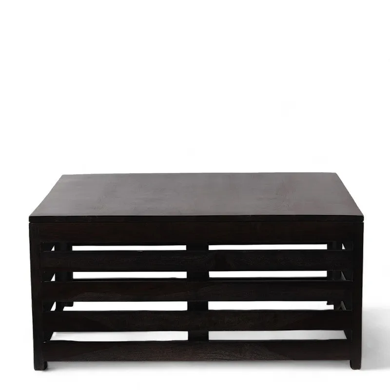 Qervon Sheesham Wooden Center Table - Black media 3