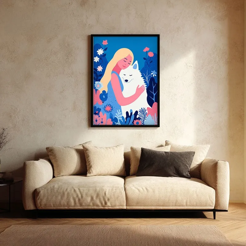 Ivory Embrace Canvas Wall Painting - Black Frame media 1