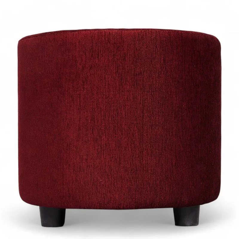 Mrixon Pine Wood Pouffe (Maroon) - Set Of Two media 3