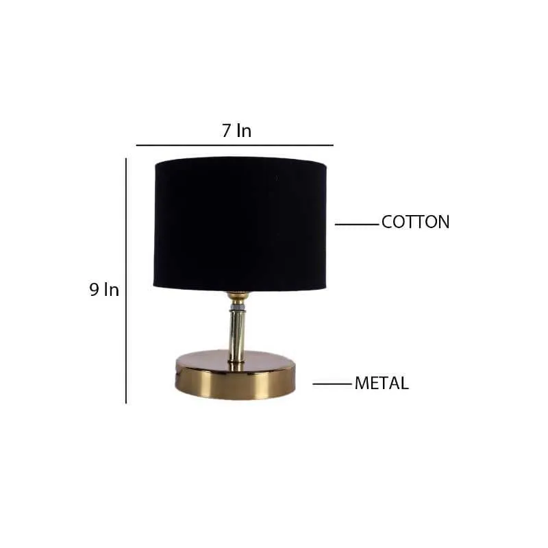 Blackie Fabric Table Lamp - Black,Gold media 6