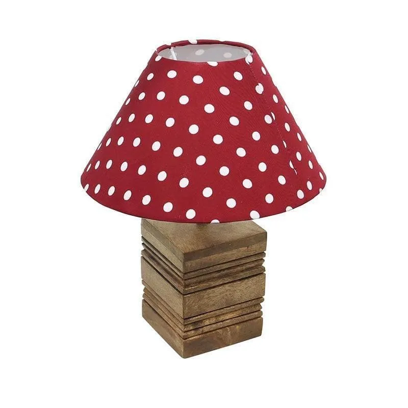 Pop Dot Cube Fabric Table Lamp - Red,Brown media 3