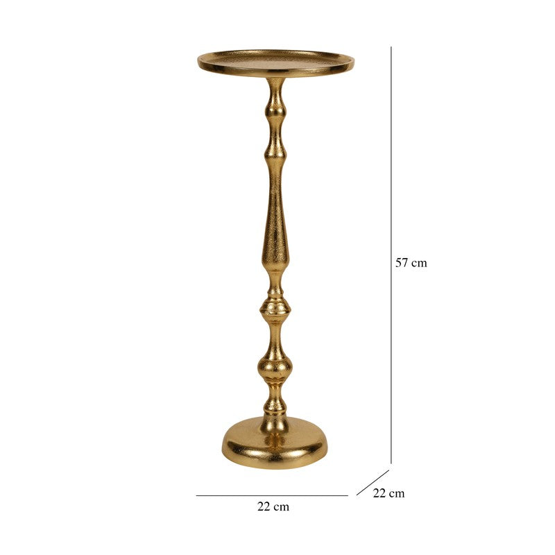 Curved Frame Aluminum Side Table - Gold media 7