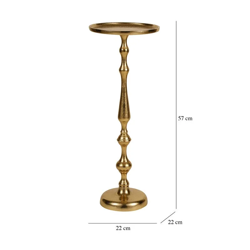 Curved Frame Aluminum Side Table - Gold media 7