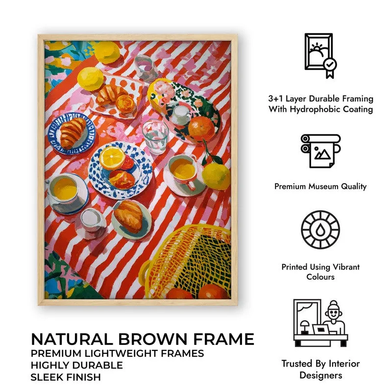 Picnella Canvas Wall Painting With Brown Frame media 10