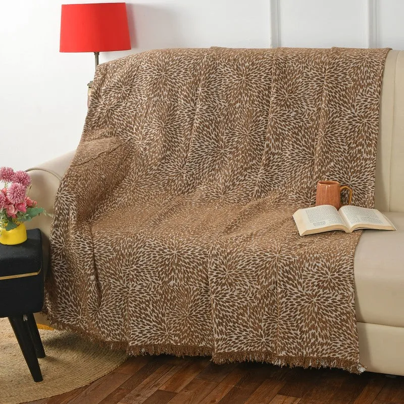 Daisytwist Abstract Cotton Throws - Brown media 1
