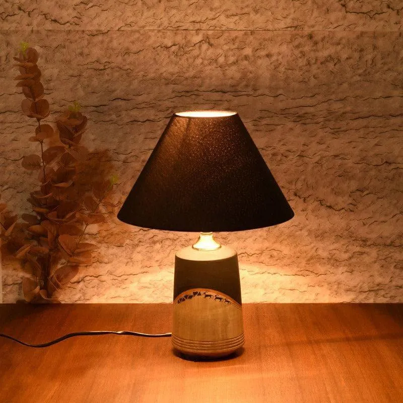 Rahsa Terracotta Table Lamp - Black,Beige media 1
