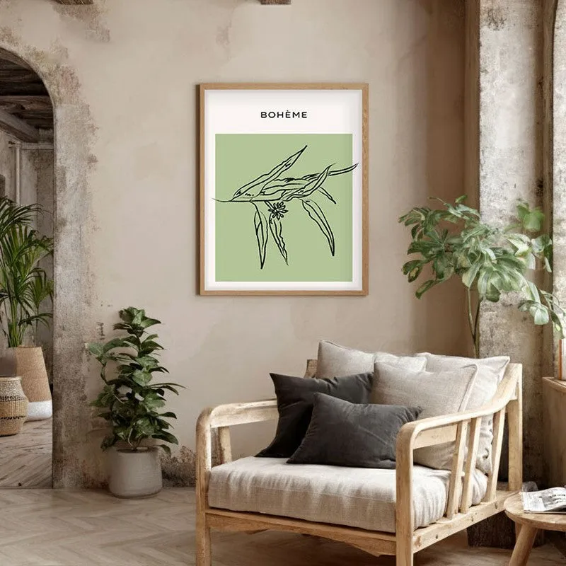 Calm Foliage Canvas Wall Painting With Brown Frame media 5