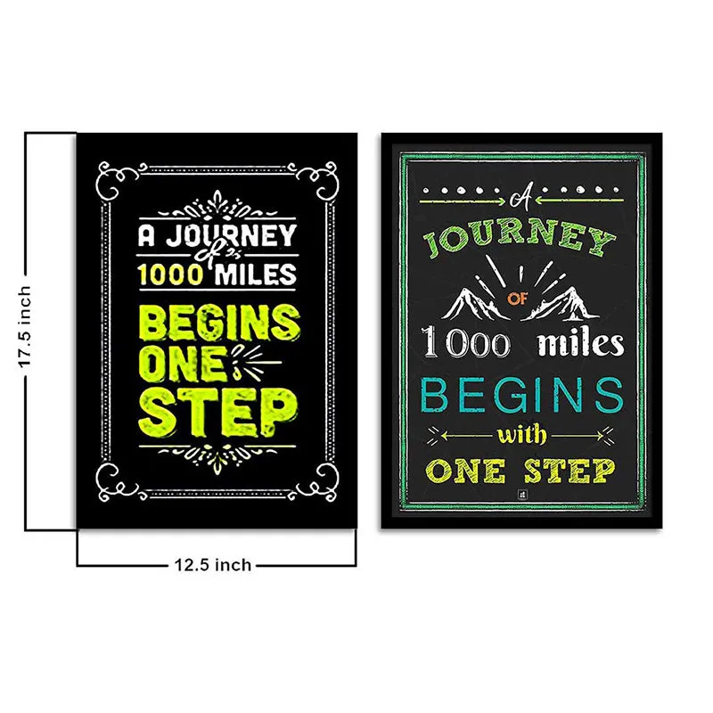 1000 Miles & One Step Wall Art - Set Of Two media 6