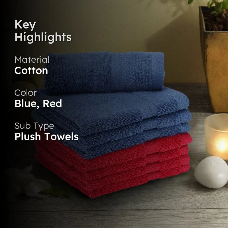 Miorah Face Towel (Red & Blue) - Set Of Eight media 2