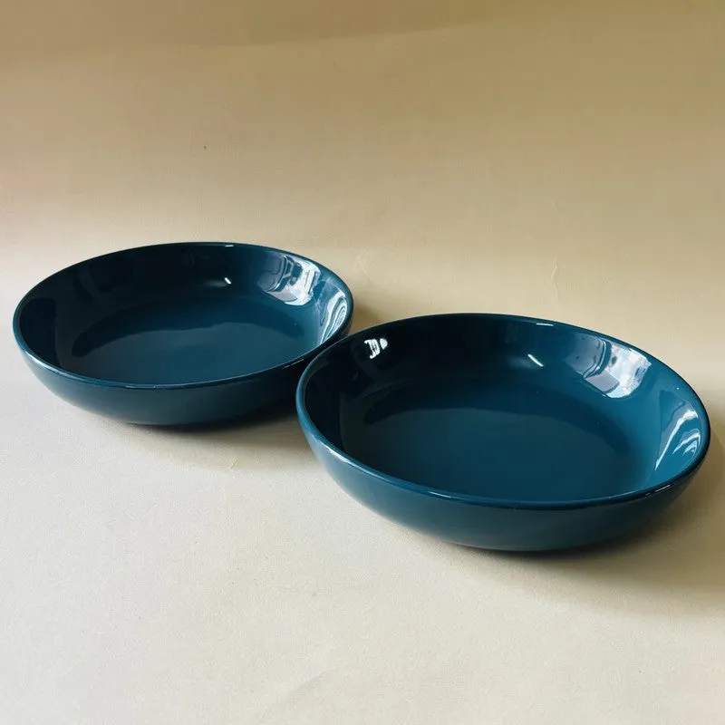Ceramic Salad Bowls (Blue,300 mL Each) - Set Of Two media 6