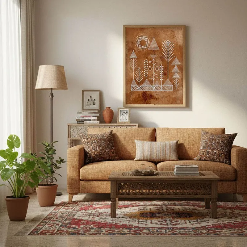 Tribalin Canvas Wall Painting With Brown Frame media 6