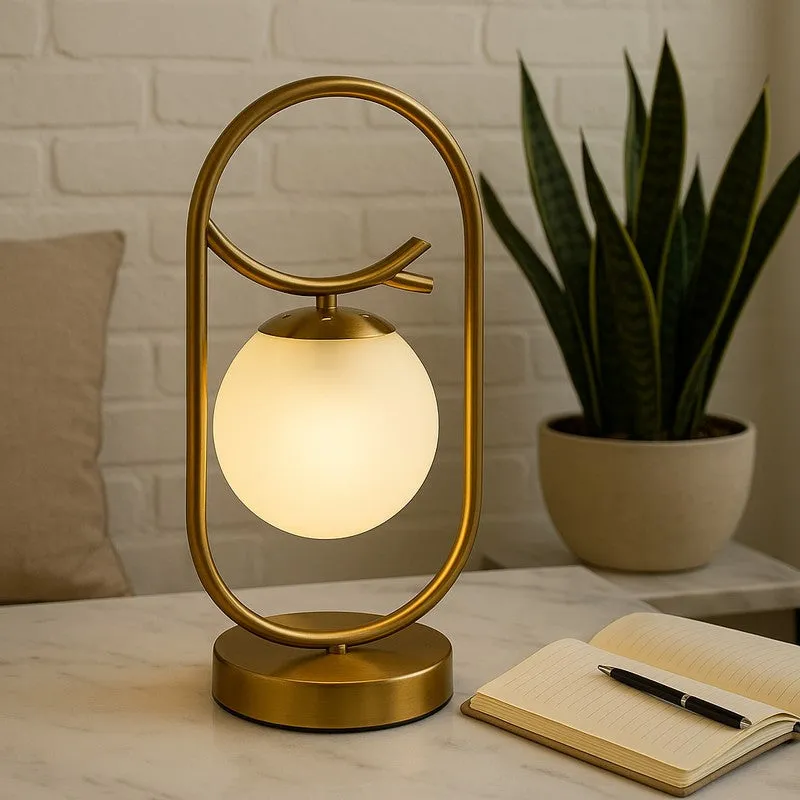 Halora Metal Table Lamp - Gold,White media 1